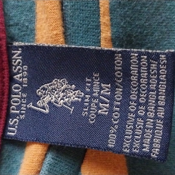 U.S Polo Assn. Slim fit Stripes Sweater sz Medium 100% cotton - Picture 5 of 7